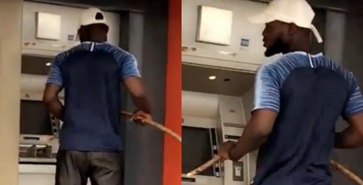 Coronavirus: Watch as Man operates ATM with long stick