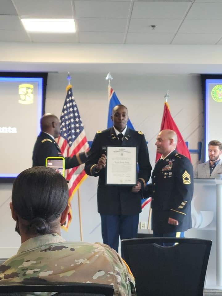 A young Nigerian commissioned as 2nd Lieutenant in the US Army