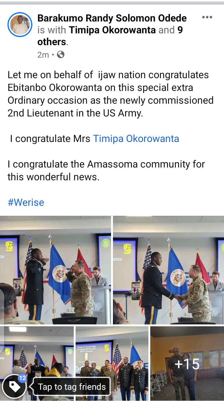 A young Nigerian commissioned as 2nd Lieutenant in the US Army