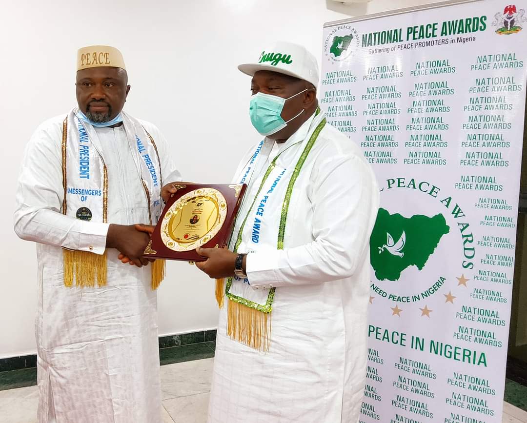 Gov. Ugwuanyi Honoured With Peace Award, Appointed As A Patron Of Messengers Of - Politics