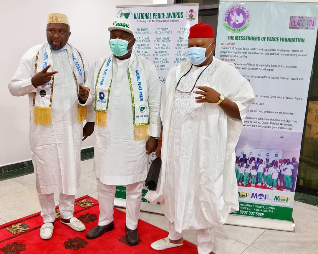 Gov. Ugwuanyi Honoured With Peace Award, Appointed As A Patron Of Messengers Of - Politics