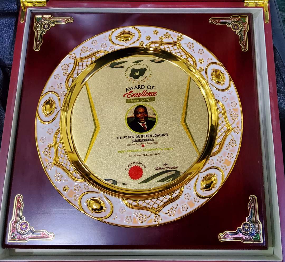 Gov. Ugwuanyi Honoured With Peace Award, Appointed As A Patron Of Messengers Of - Politics