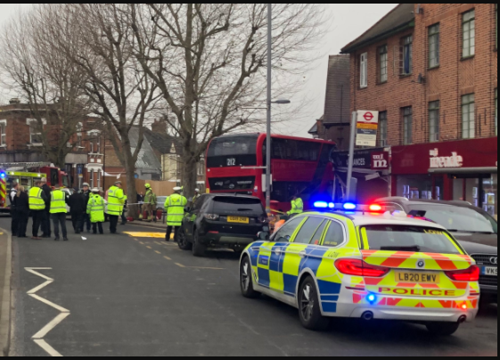 Several injured’ as double decker bus crashes into shop in London rush hour (photos)