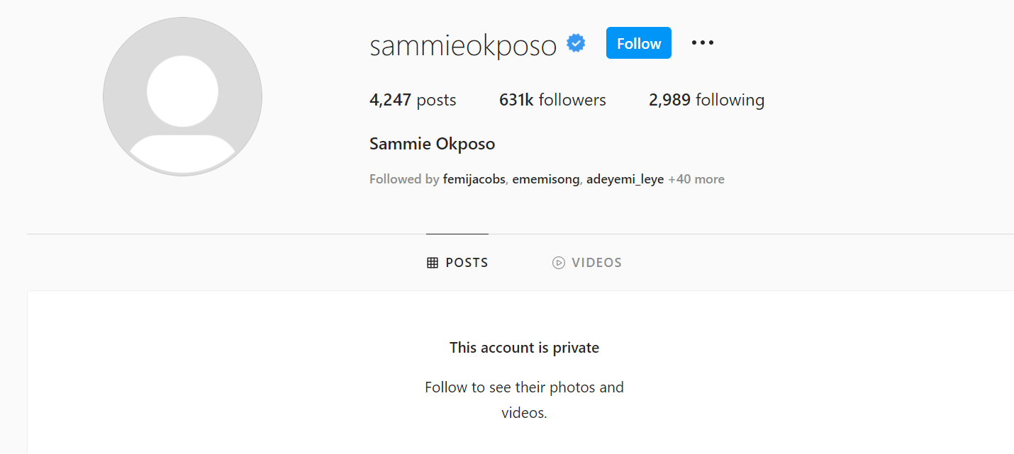 Married Nigerian gospel singer, Sammie Okposo sets Instagram account on private after video of his pregnant side chick's confession on their affair went viral
