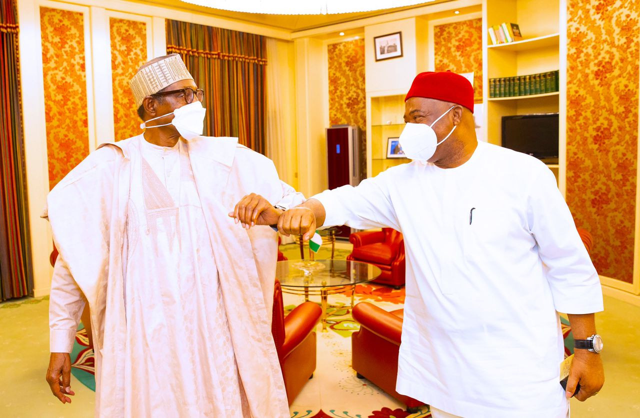 President Buhari receives Imo state governor, Hope Uzodimma, in the state house (photos)