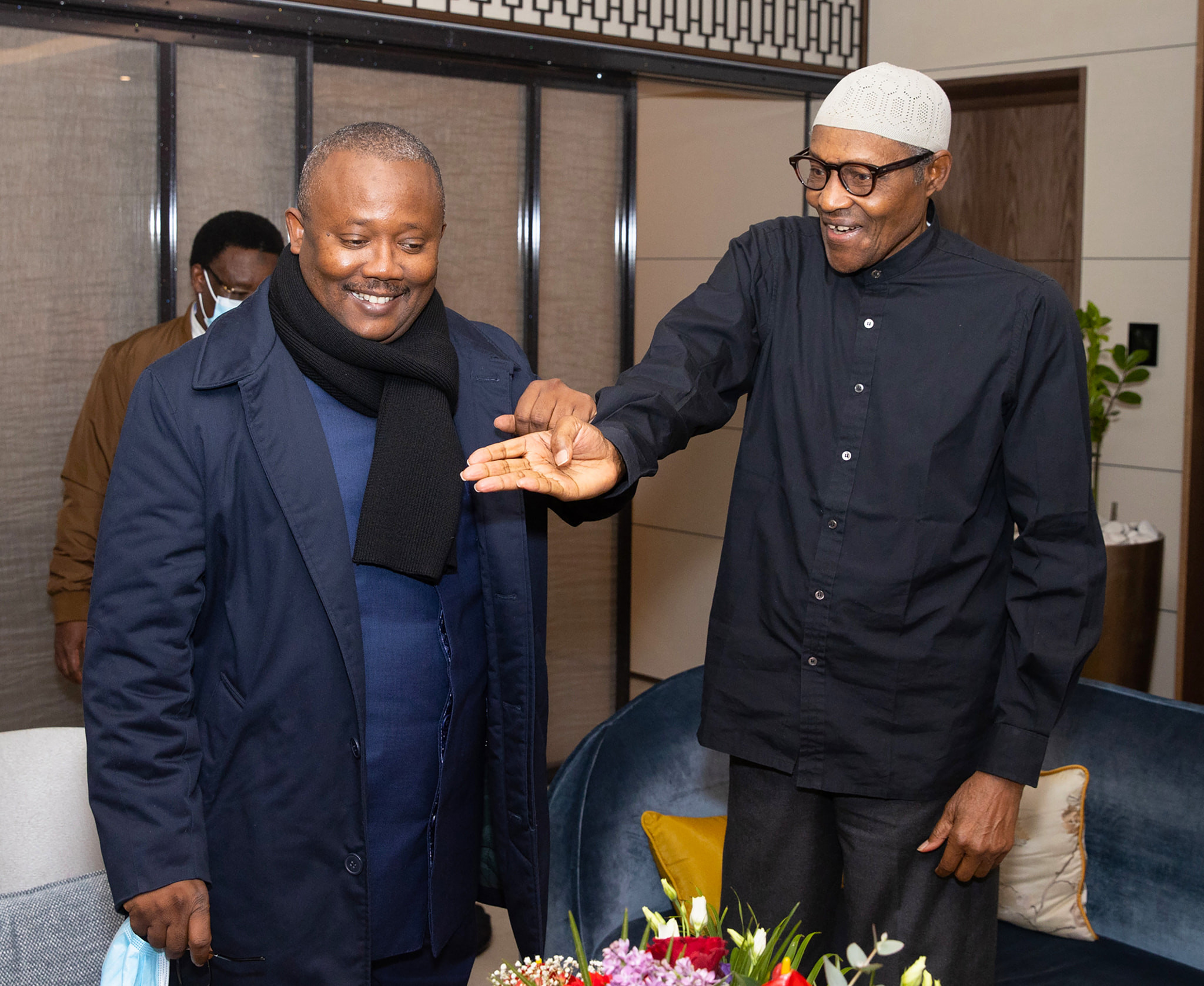 President Buhari rocks casual outfit in Brussels (photos)