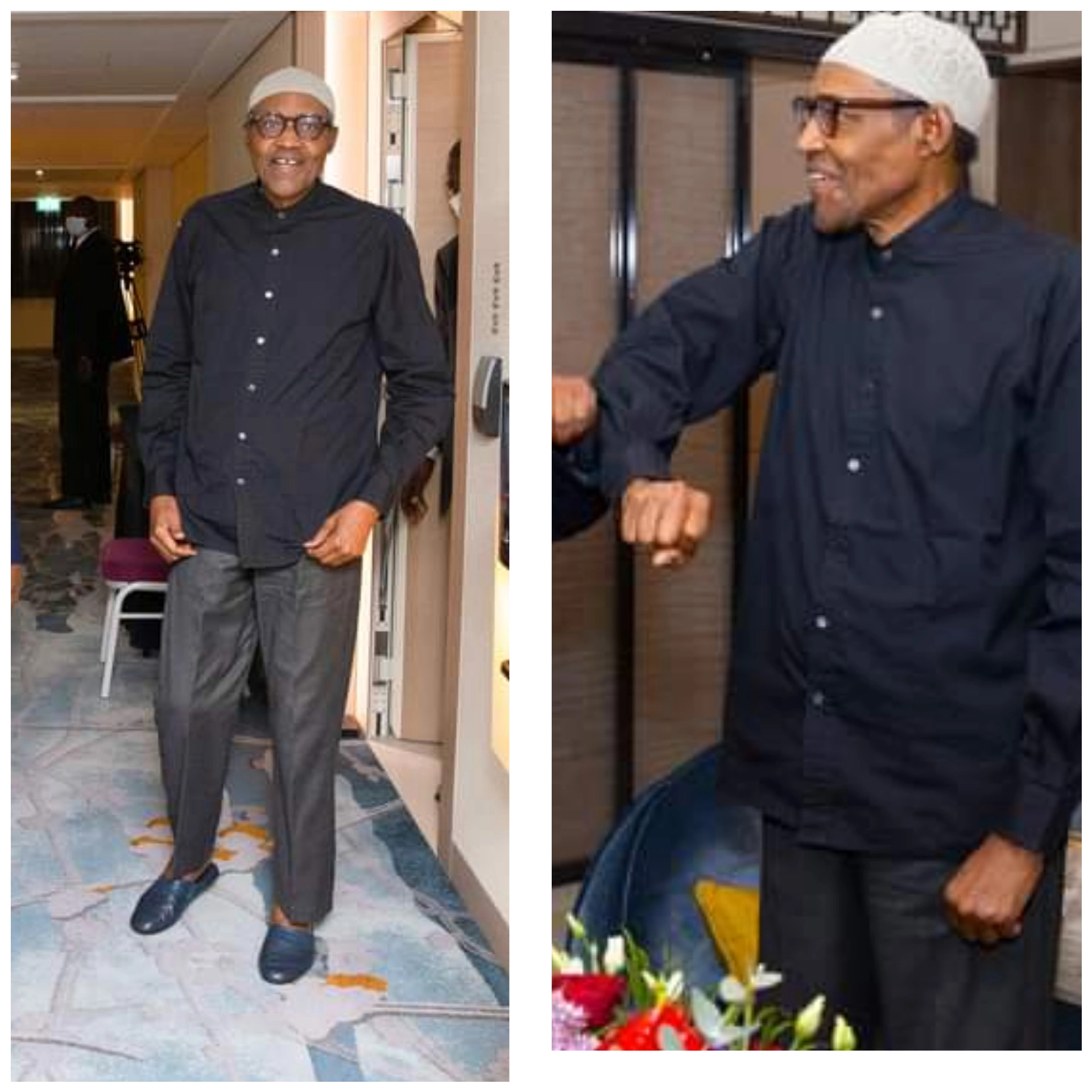 President Buhari rocks casual outfit in Brussels (photos)