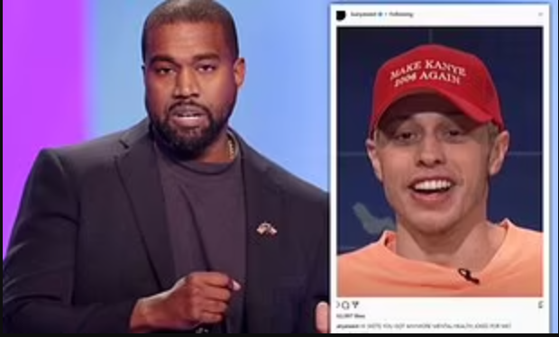 Kanye West attacks Kim Kardashian's boyfriend Pete Davidson days after he promised to stop 'harassing' him.