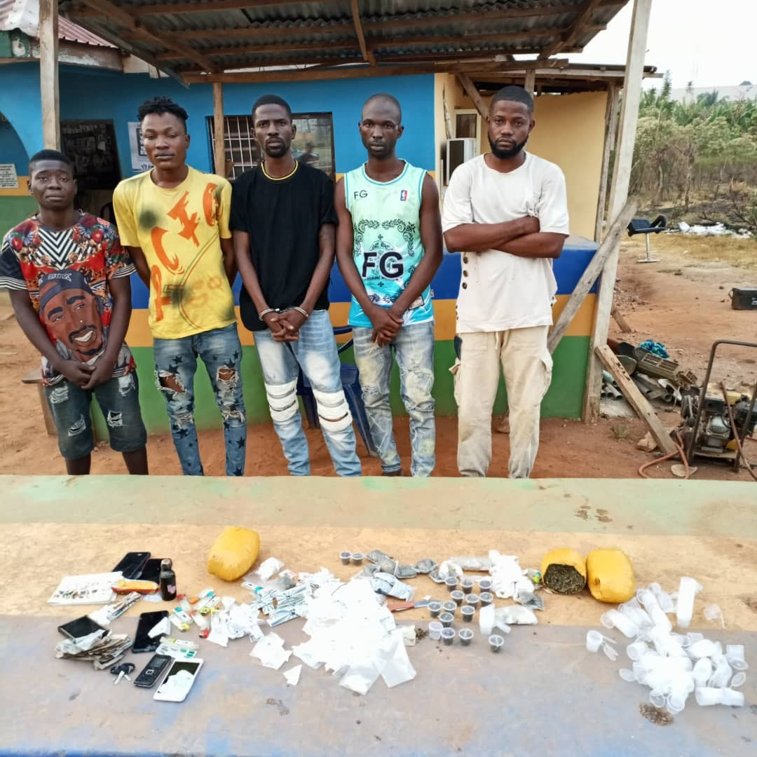 Five suspected cultists, drug dealers arrested in Ekiti