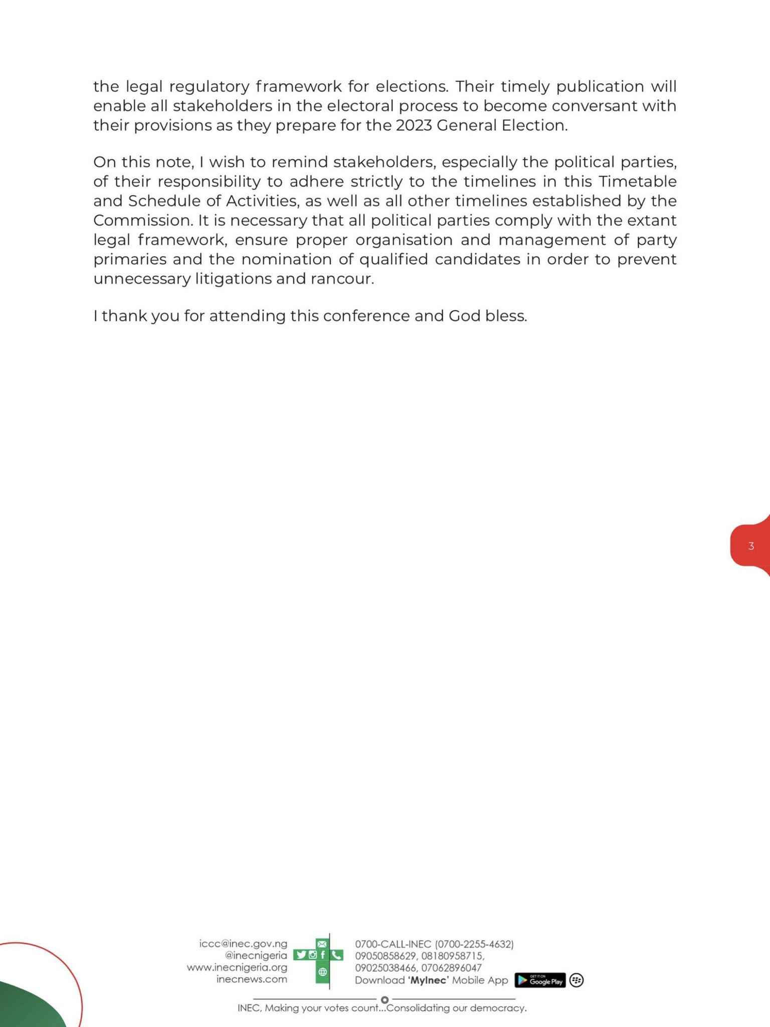 INEC announces new dates for 2023 Presidential and Governorship elections