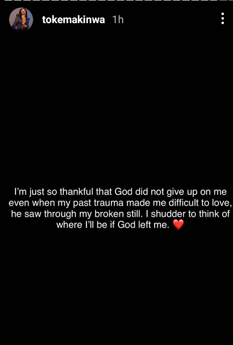 My past trauma made me difficult to love - Toke Makinwa