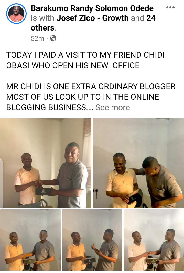 Bayelsa born Movie producer Mr Barakumo Odede surprises former boss with gift