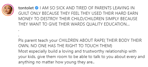 Normalize washing your kids' private parts every time they come back home from school - Actress Tonto Dikeh advises parents