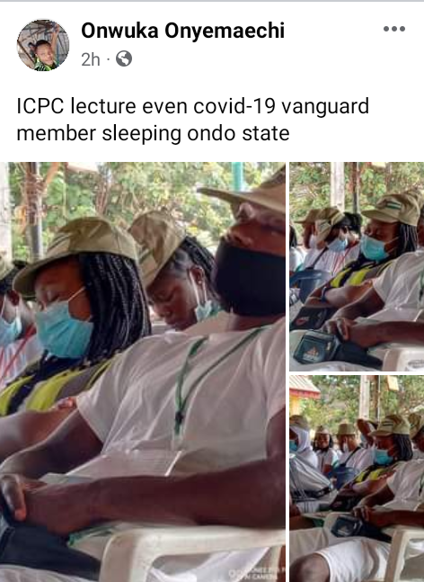Corps members doze off during anti-corruption lecture at orientation camp