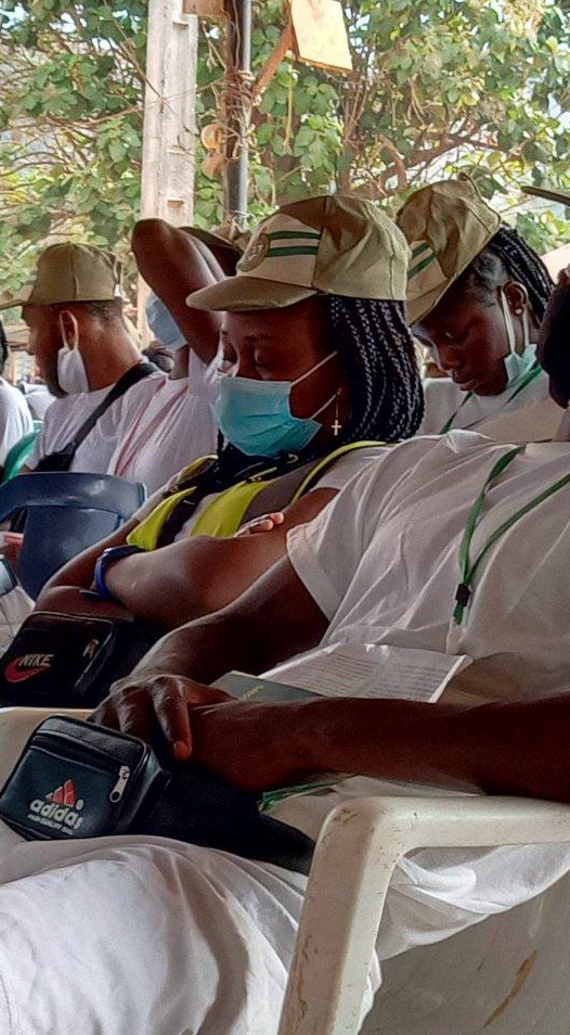 Corps members doze off during anti-corruption lecture at orientation camp