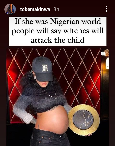 If Rihanna were Nigerian people will say witches will attack the child - Toke Makinwa