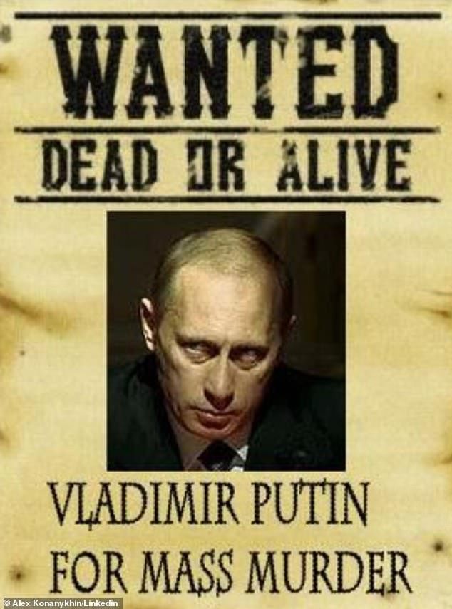 Russian businessman Alex Konanykhin offers a $1 million bounty for Vladimir Putin’s capture 'Dead or Alive’