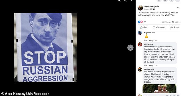 Russian businessman Alex Konanykhin offers a $1 million bounty for Vladimir Putin’s capture 'Dead or Alive’