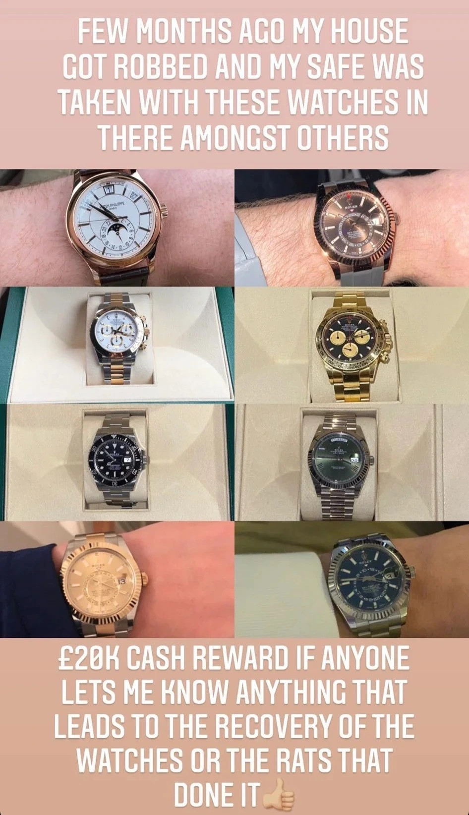 Sheffield Utd’s Oli McBurnie offers £20k reward after ‘rats’ stole £500,000 watch collection