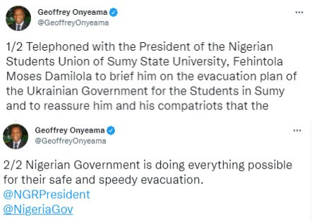 The Nigerian Government is doing everything possible for their safe and speedy evacuation- Foreign Affairs Minister reacts to viral video of Nigerian students in Sumi crying out for help to return home