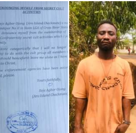 Man publicly denounces cult membership in Cross River, says he has given his life to Christ