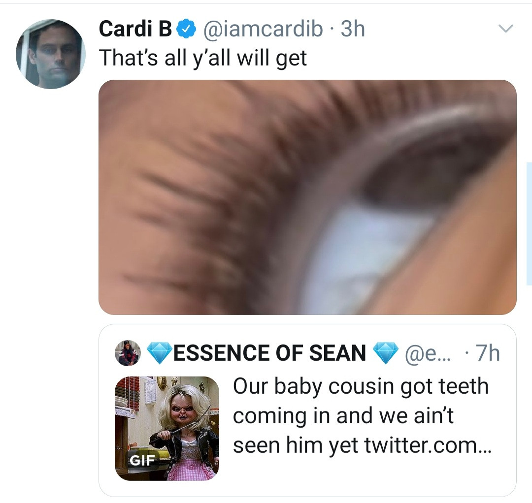 Cardi B shares first glimpse of her son's face