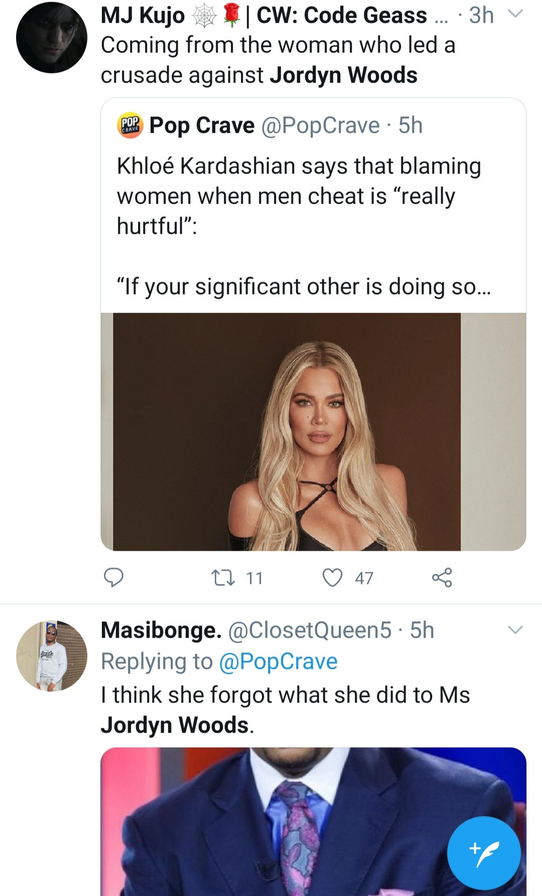 Khloé Kardashian gets slammed after saying it's 'really hurtful' when a woman is blamed for her significant other doing something wrong