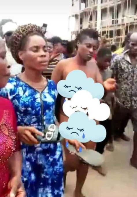Woman humiliated and stripped naked after being accused of killing her husband by sleeping with another man (video)