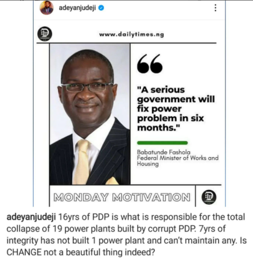 Is change not a beautiful thing indeed?- Activist Deji Adeyanju mocks Babatunde Fashola over poor electricity supply