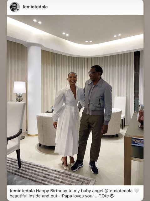 Beautiful inside and out" - Billionaire businessman Femi Otedola celebrates his daughter, Temi on her 26th birthday