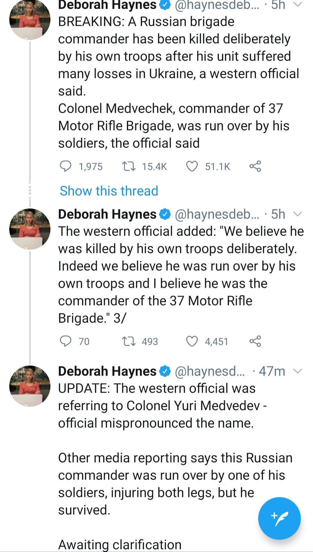 Russian commander 'run over by his own tank' after his men turned on him in Ukraine