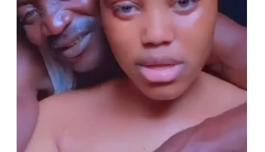 Elderly man gets emotionally in love with his younger lover on camera (video)