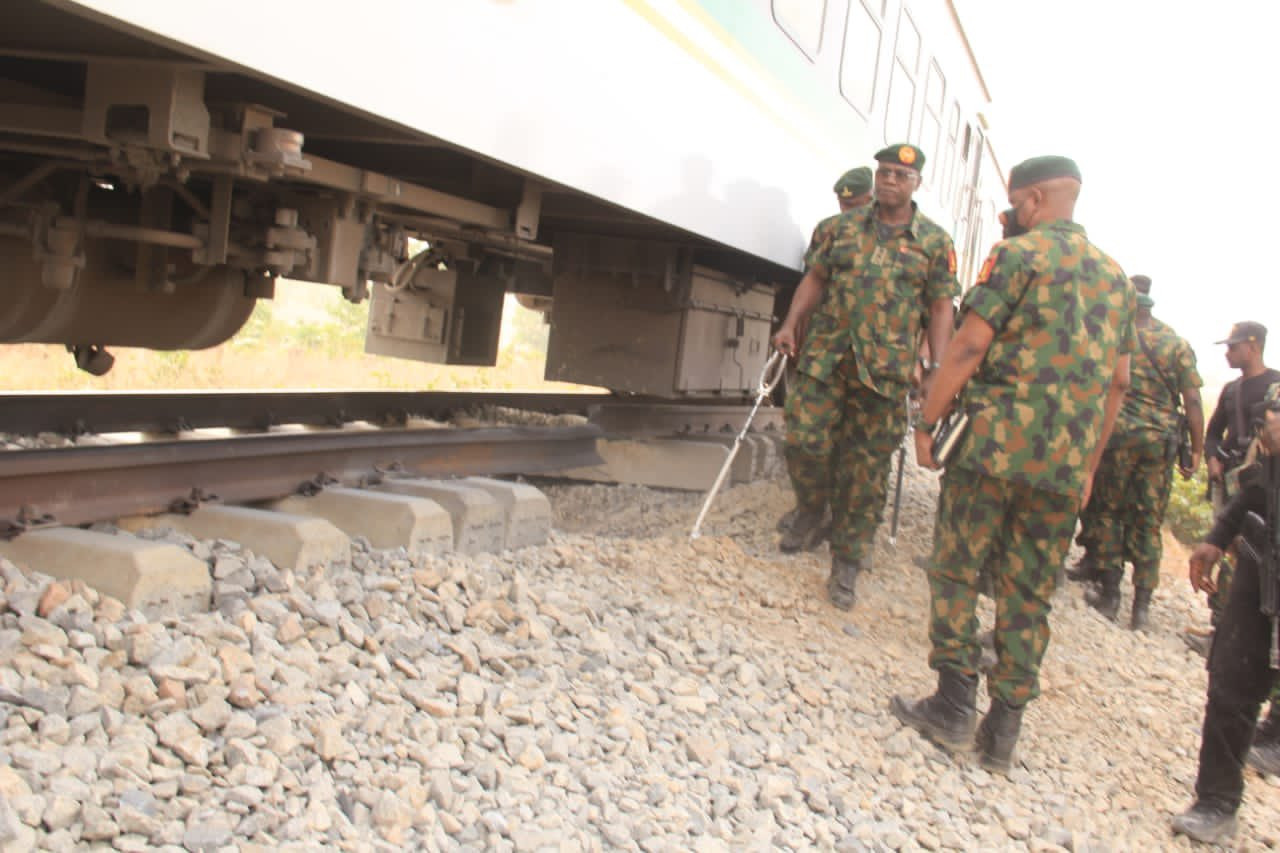 Chief of Army staff visits scene of Abuja-Kaduna train attack (photos)