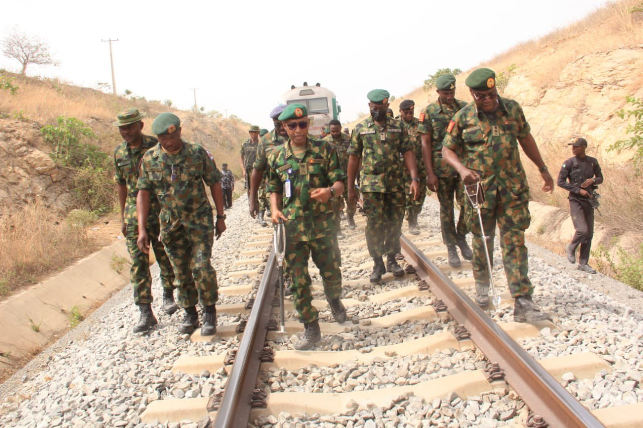 Chief of Army staff visits scene of Abuja-Kaduna train attack (photos)