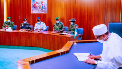 Abuja-Kaduna train attack: President Buhari meets service chiefs, orders repairs of damaged rail lines and resumption of train service
