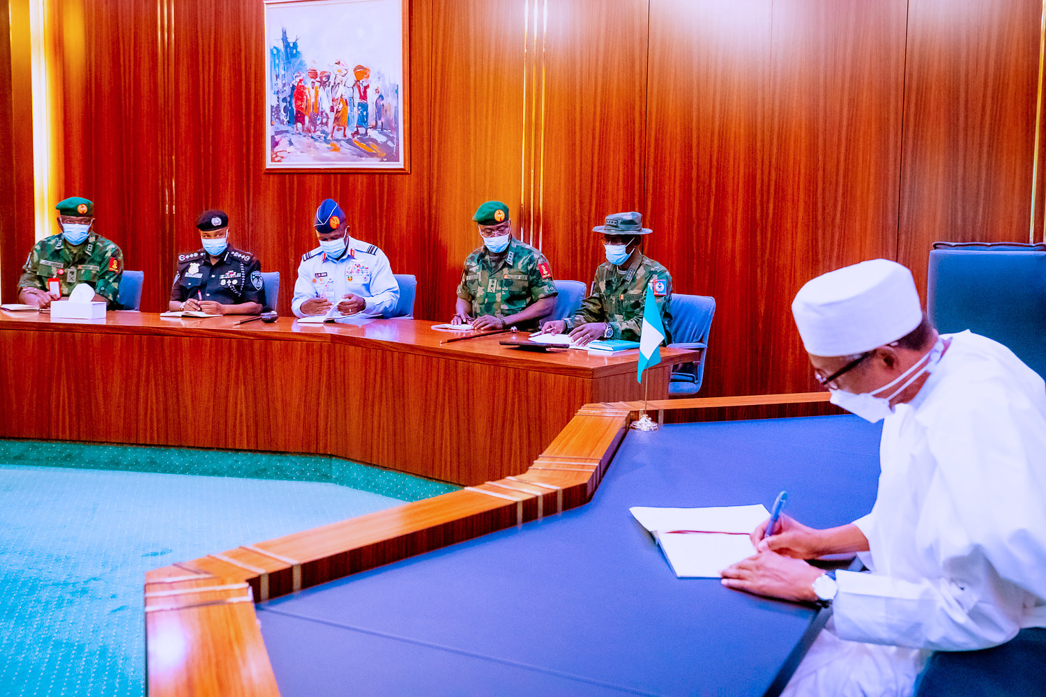 Abuja-Kaduna train attack: President Buhari meets service chiefs, orders repairs of damaged rail lines and resumption of train service