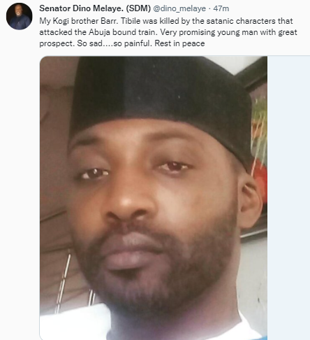 Dino Melaye mourns Kogi lawyer killed in Abuja-Kaduna train attack