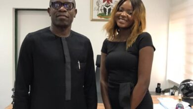 Miss Nollywood international 2022 Karina Simon spotted with Hon. Barr. Alfred Egba, Federal Commissioner in Abuja
