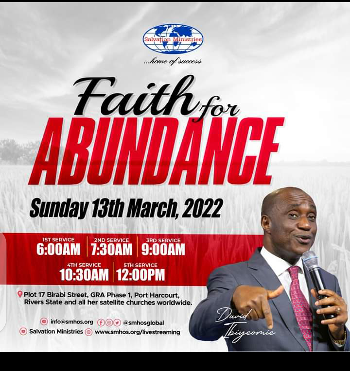Watch live service from Salvation Ministries With David Ibiyeomie possibilities2022