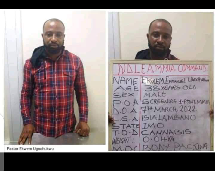 NDLEA arrests Church General Overseer with drugs at Lagos Airport while on his way to crusade in Kenya