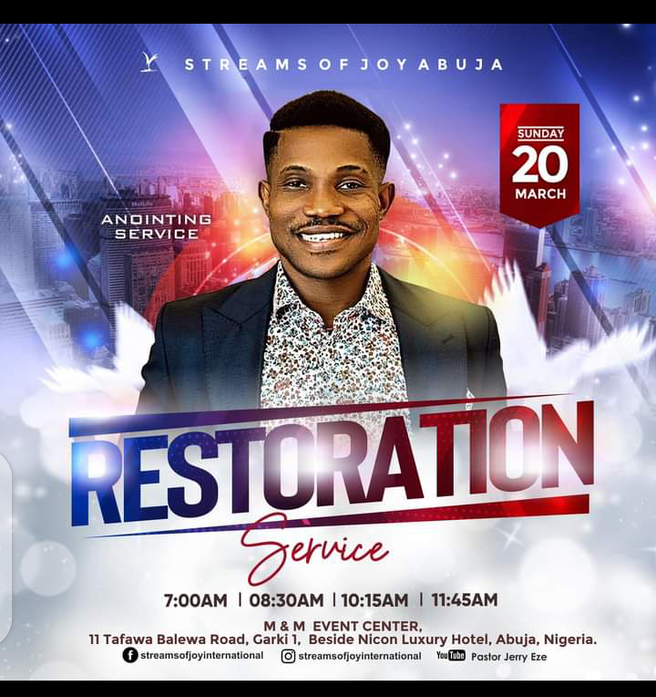 RESTORATION SERVICE [ANOINTING SERVICE] - 20TH MARCH 2022