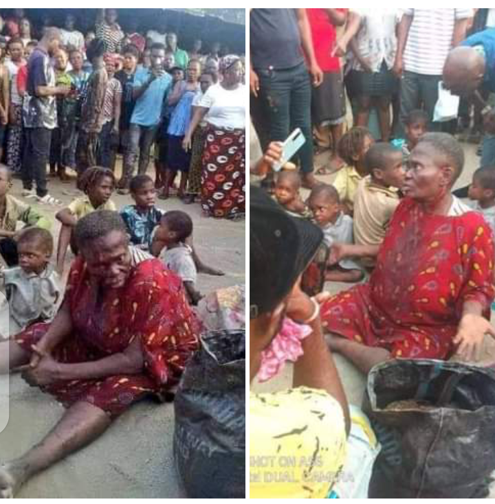 Children allegedly kidnapped by an aged woman have been rescued today at Mango Estate, Elelenwo, Port Harcourt.