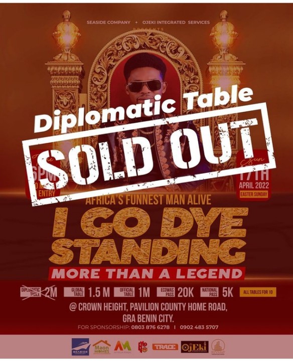 I Go Dye Arrived Benin City In Style For His Sold Out Show On Easter Sunday 