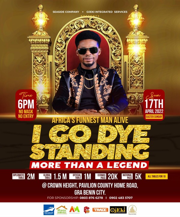 I Go Dye Arrived Benin City In Style For His Sold Out Show On Easter Sunday 