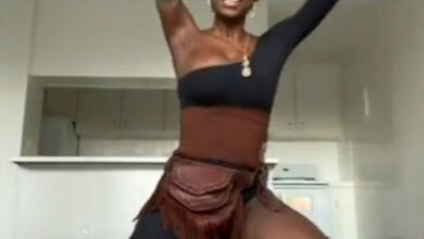 Korra Obidi kneels in worship to God as she moves into new house after leaving the home she shared with estranged husband Justin Dean (video)