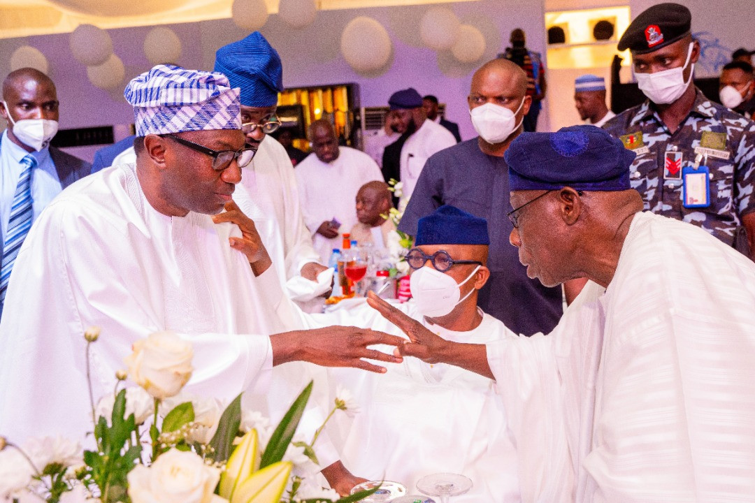 Obasanjo, Osinbajo, Sanwo-Olu, Fayemi, Obaseki, Emefiele, Saraki, Dangote, others at billionaire businessman, Femi Otedola's mum's 90th birthday party (photos)