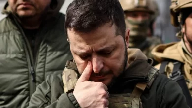 Genocide’ – Ukraine’s President Zelensky fights back tears as he visits site of mass burial graves allegedly dug by Russian soldiers (photo/video)