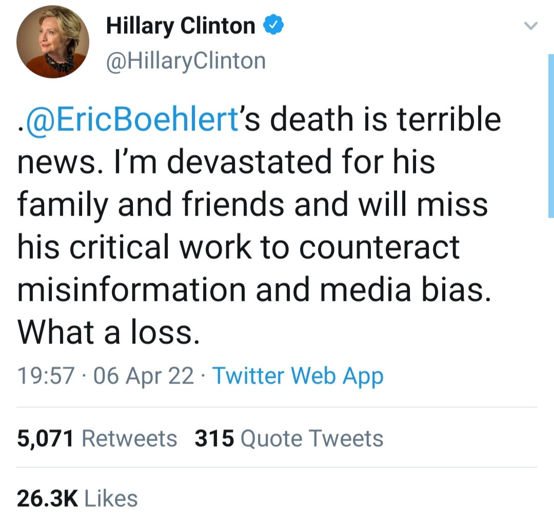 Hilary Clinton leads tribute as popular writer and media analyst Eric Boehlert is killed by train in New Jersey