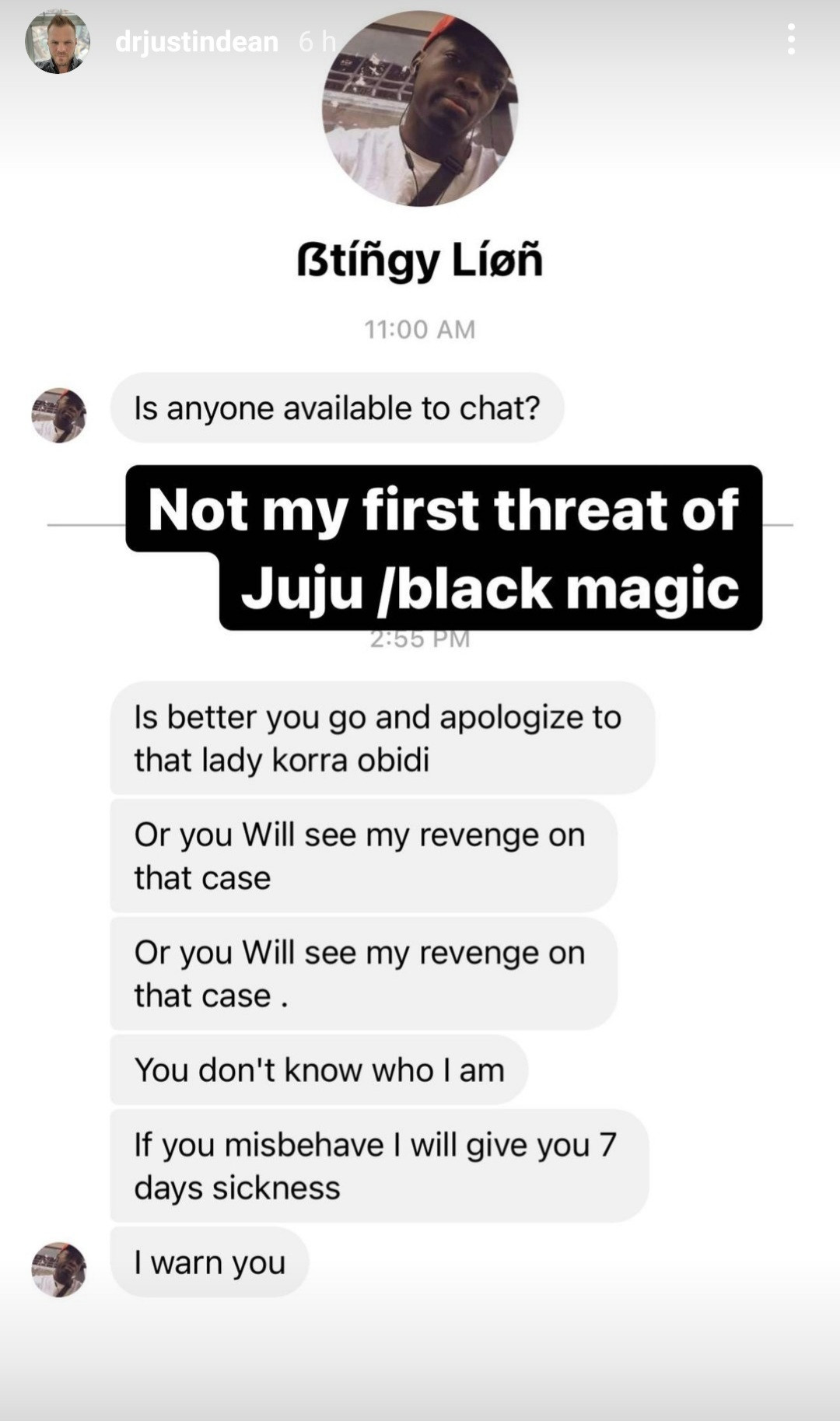 I will make sure i cripple your m*nhood" - Korra Obidi's estranged husband, Justin Dean, shares threat messages he has received from Nigerians