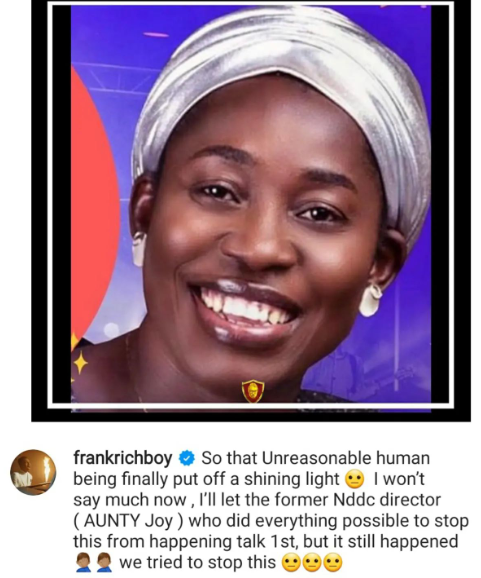 So that unreasonable human being finally put off a shining light - Gospel singer, Frank Edwards speaks on Osinachi Nwacukwu's passing